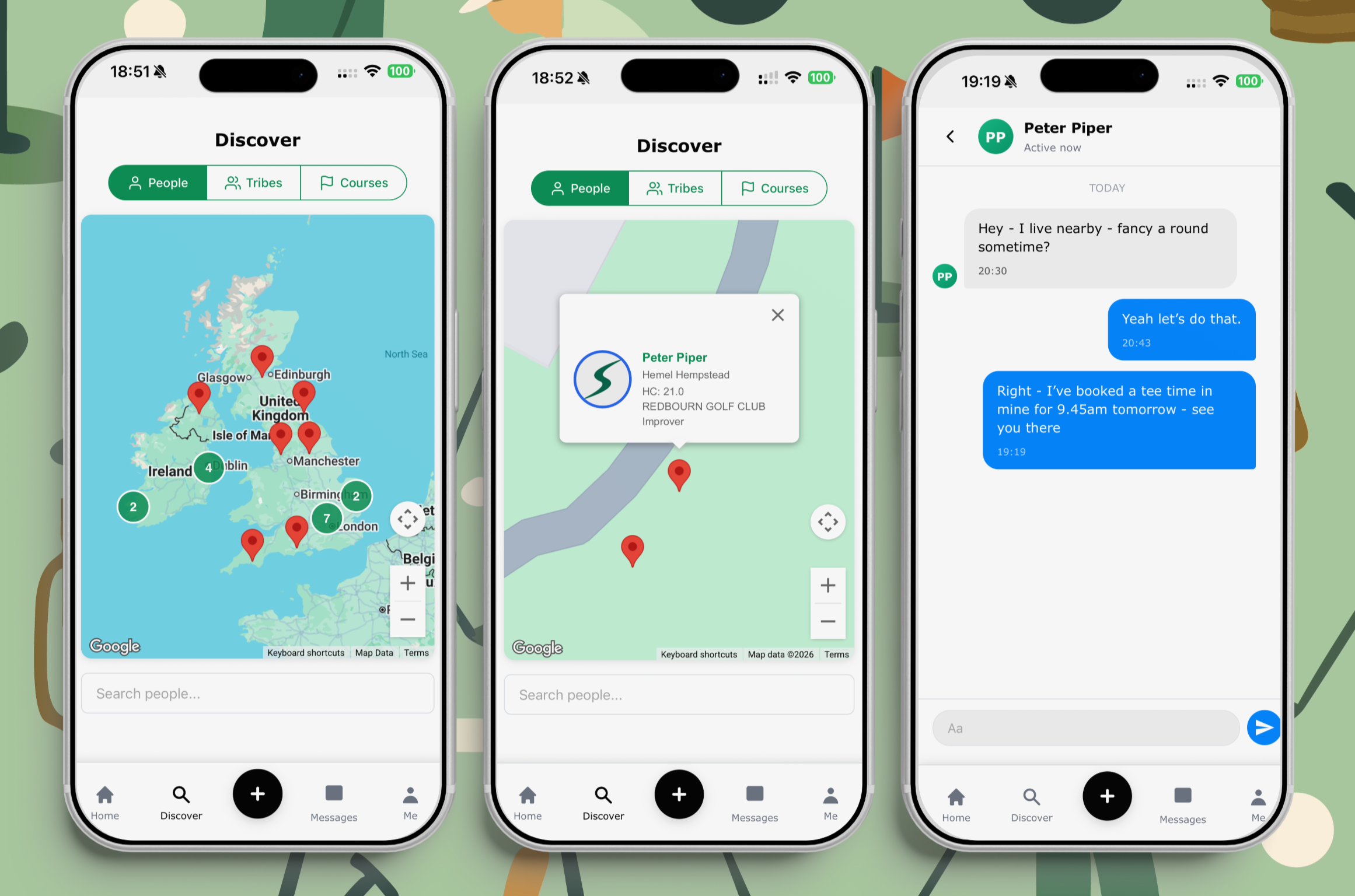 Find golfers nearby on Skratchr